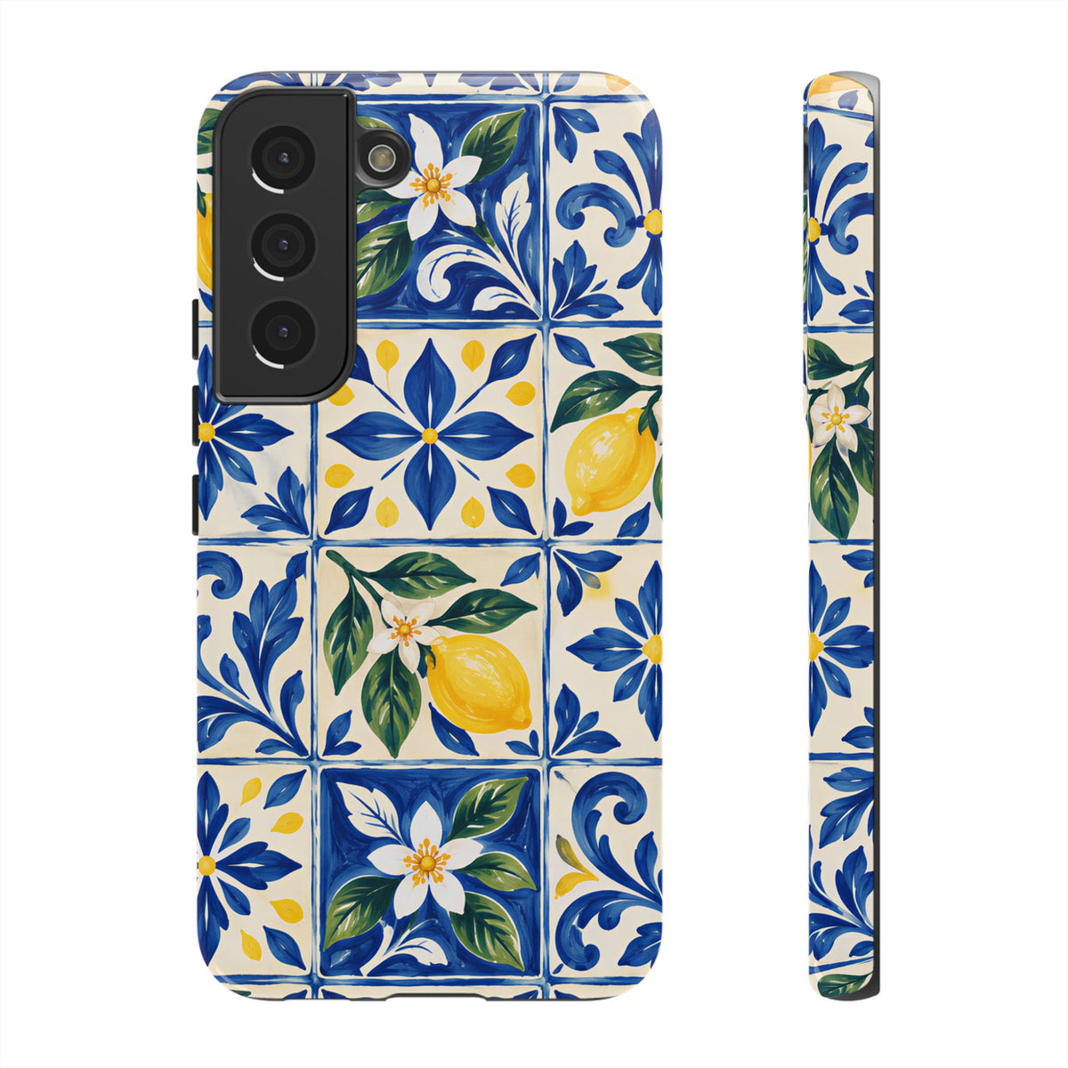 Blue Lemon Tile Samsung Galaxy Tough Case | Azulejo Orchard