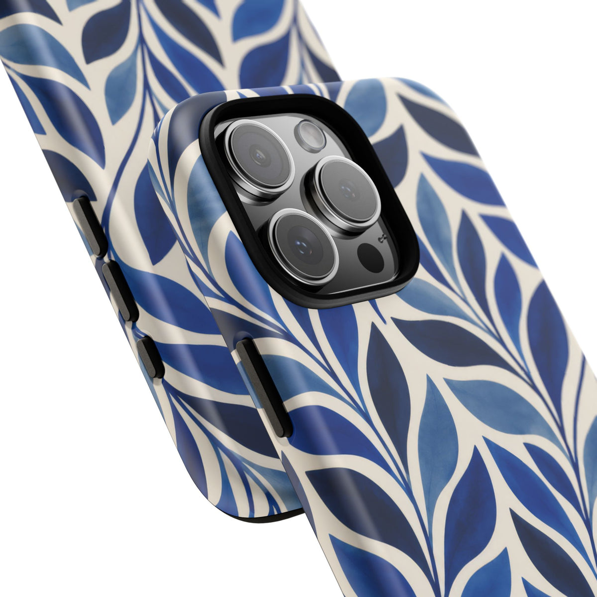 Cobalt Current iPhone Tough Case | Cobalt Blue Leaf Pattern