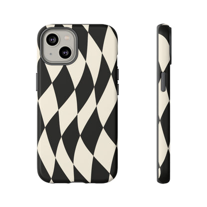 Harlequin Sway iPhone Tough Case | Black & White Harlequin