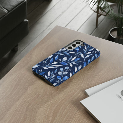 Blue Hour Botanical Samsung Galaxy Tough Case | Blue Botanical Leaf Pattern