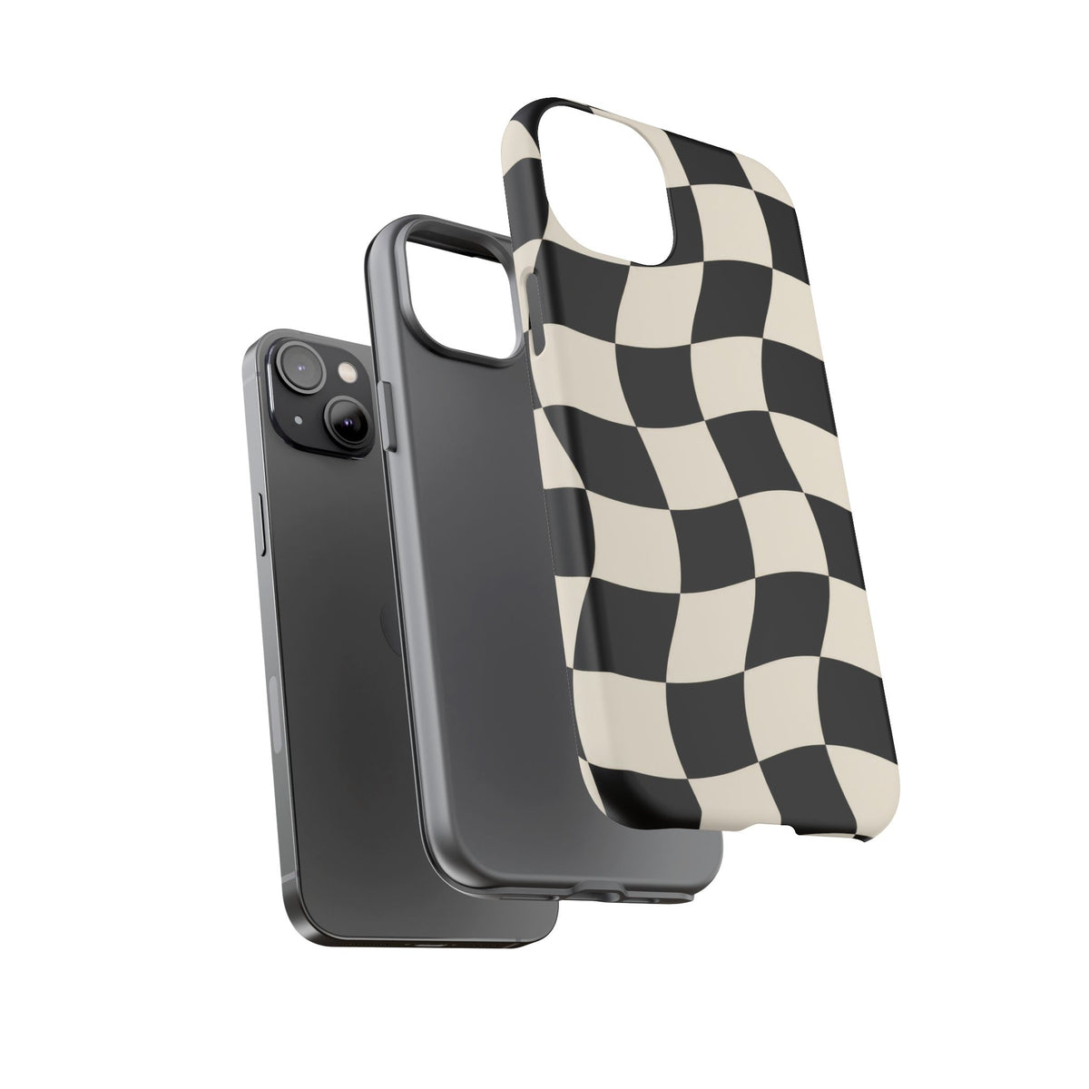 Liquid Check iPhone Tough Case | Wavy Checkerboard