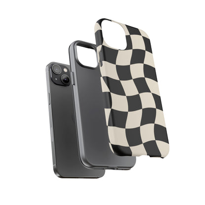 Liquid Check iPhone Tough Case | Wavy Checkerboard