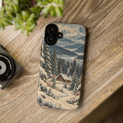 Vintage Winter Cabin Tough Phone Case