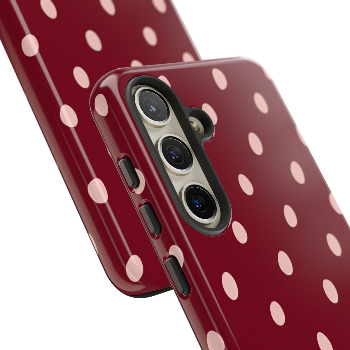 Burgundy Polka Dot Samsung Galaxy Tough Case | Mulberry Confetti