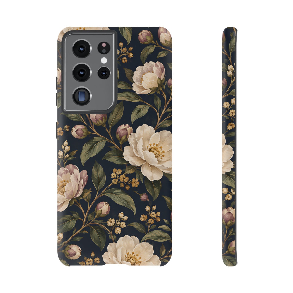 Dark Floral Samsung Galaxy Tough Case | Midnight Camellia