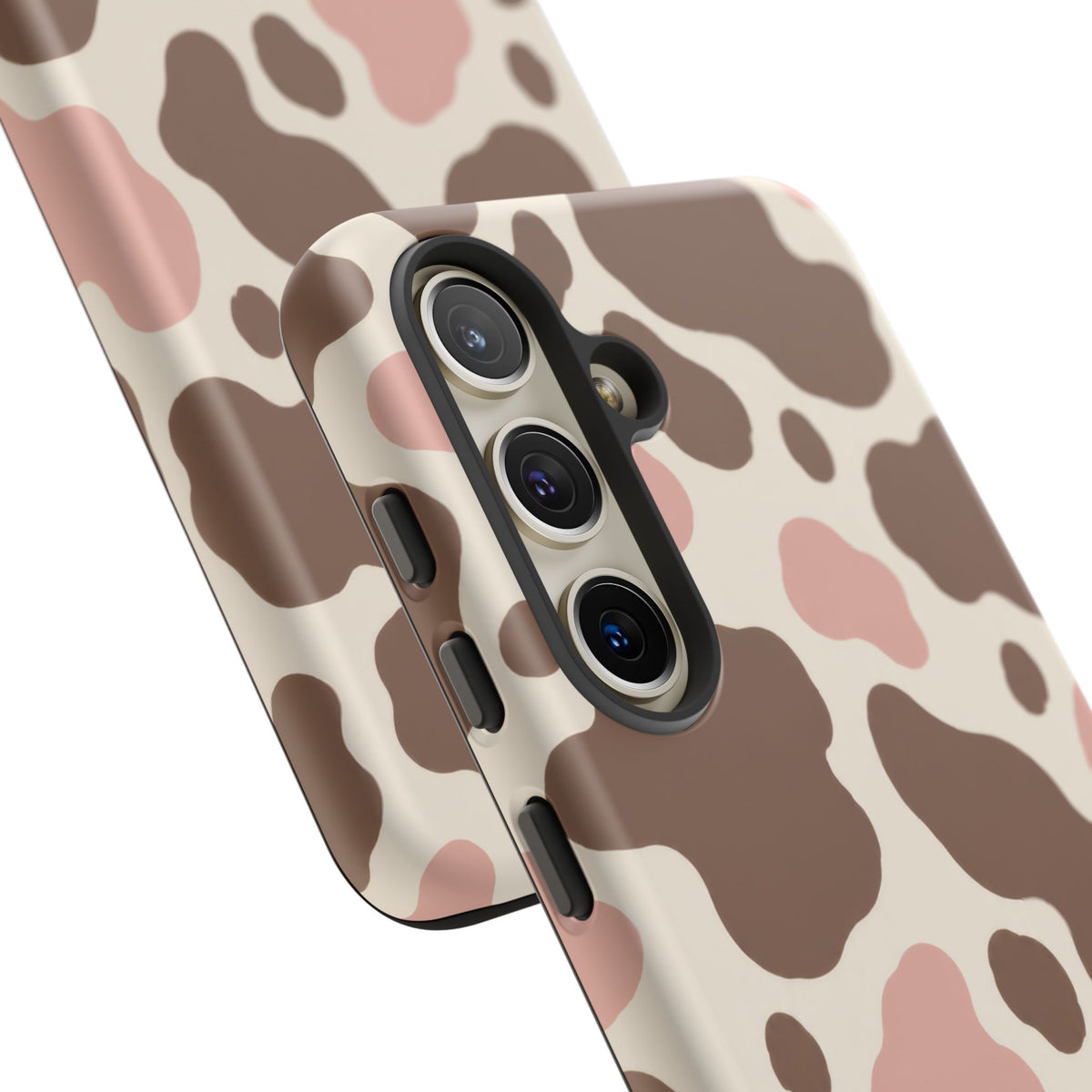 Mocha Blush Samsung Galaxy Tough Case | Brown & Pink Cow Print