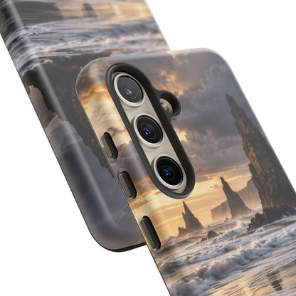 Black Sand and Silver Samsung Galaxy Tough Case | black sand beach