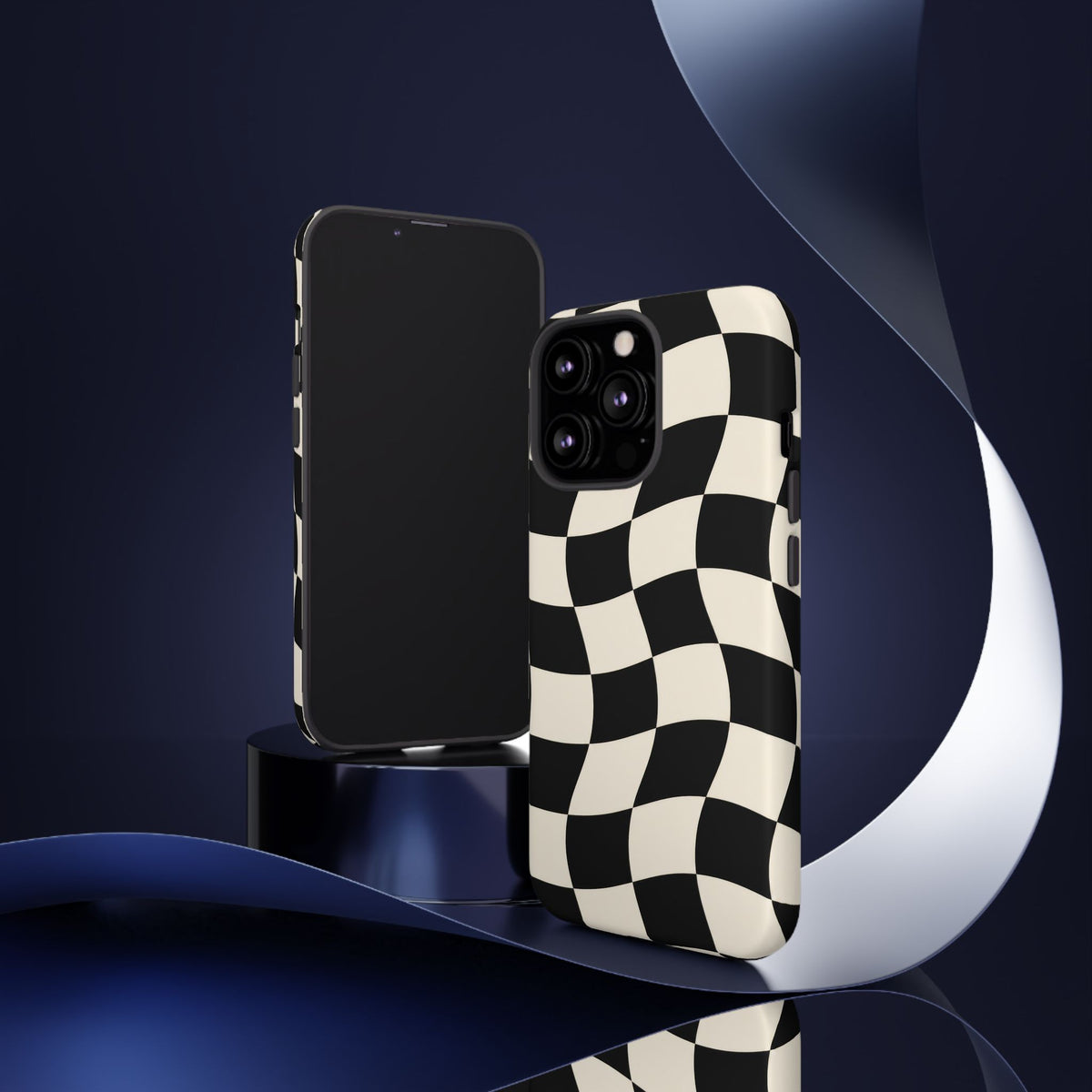 Liquid Check iPhone Tough Case | Wavy Checkerboard