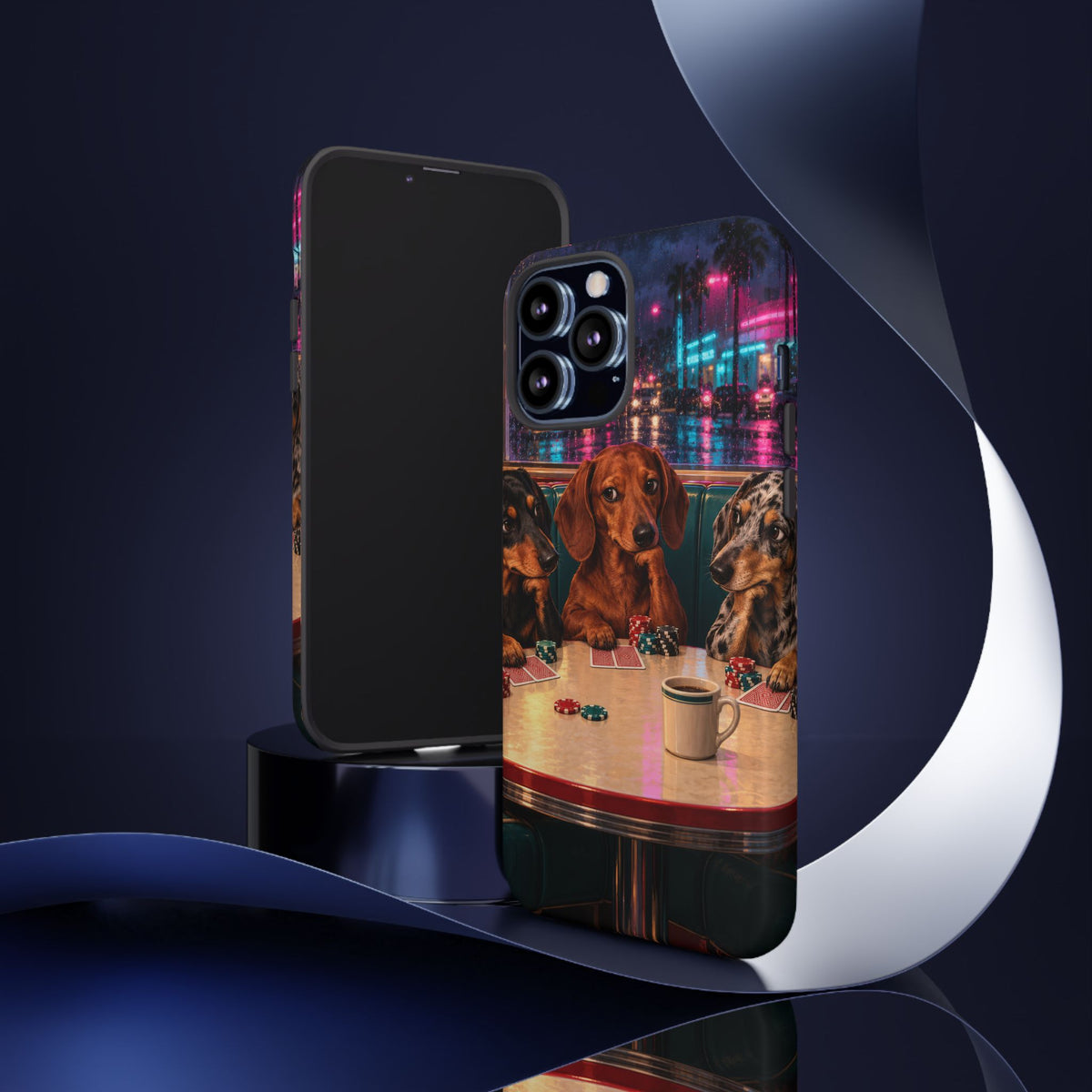 All-Night Aces iPhone Tough Case | dachshund poker