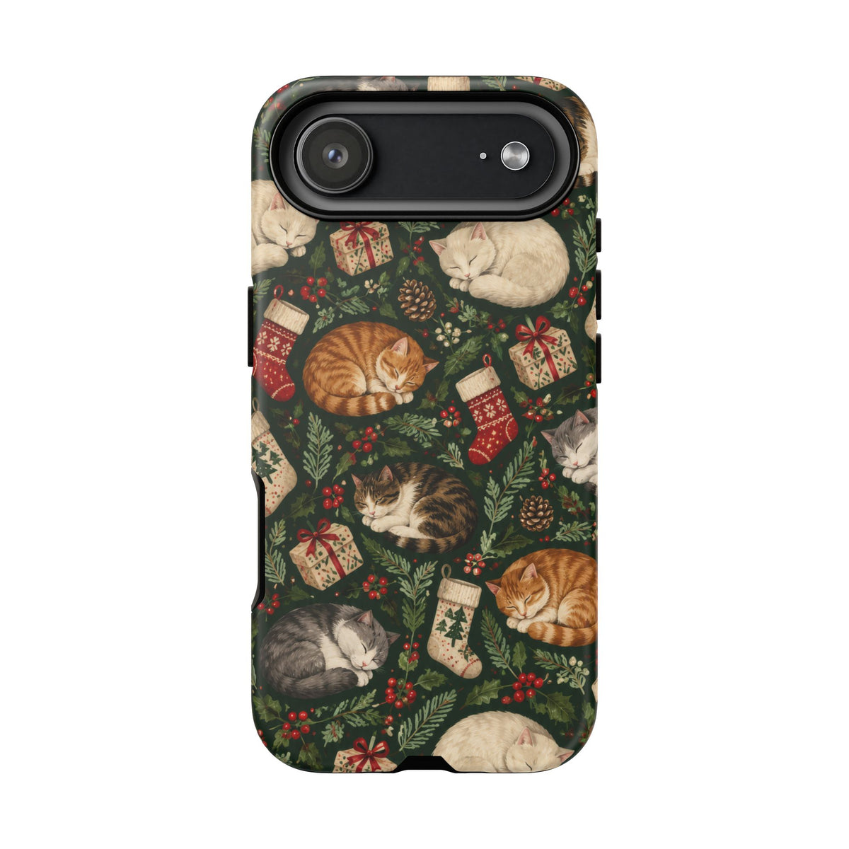 Christmas Cat Naps iPhone Tough Case | christmas cats
