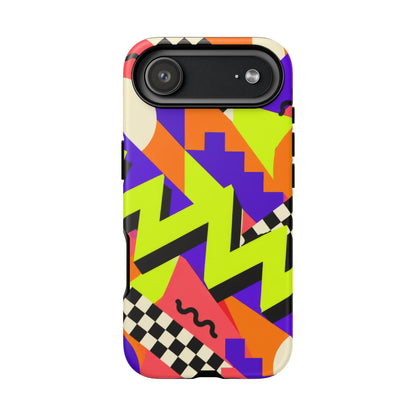 Acid Arcade iPhone Tough Case | Bright Retro Geometry