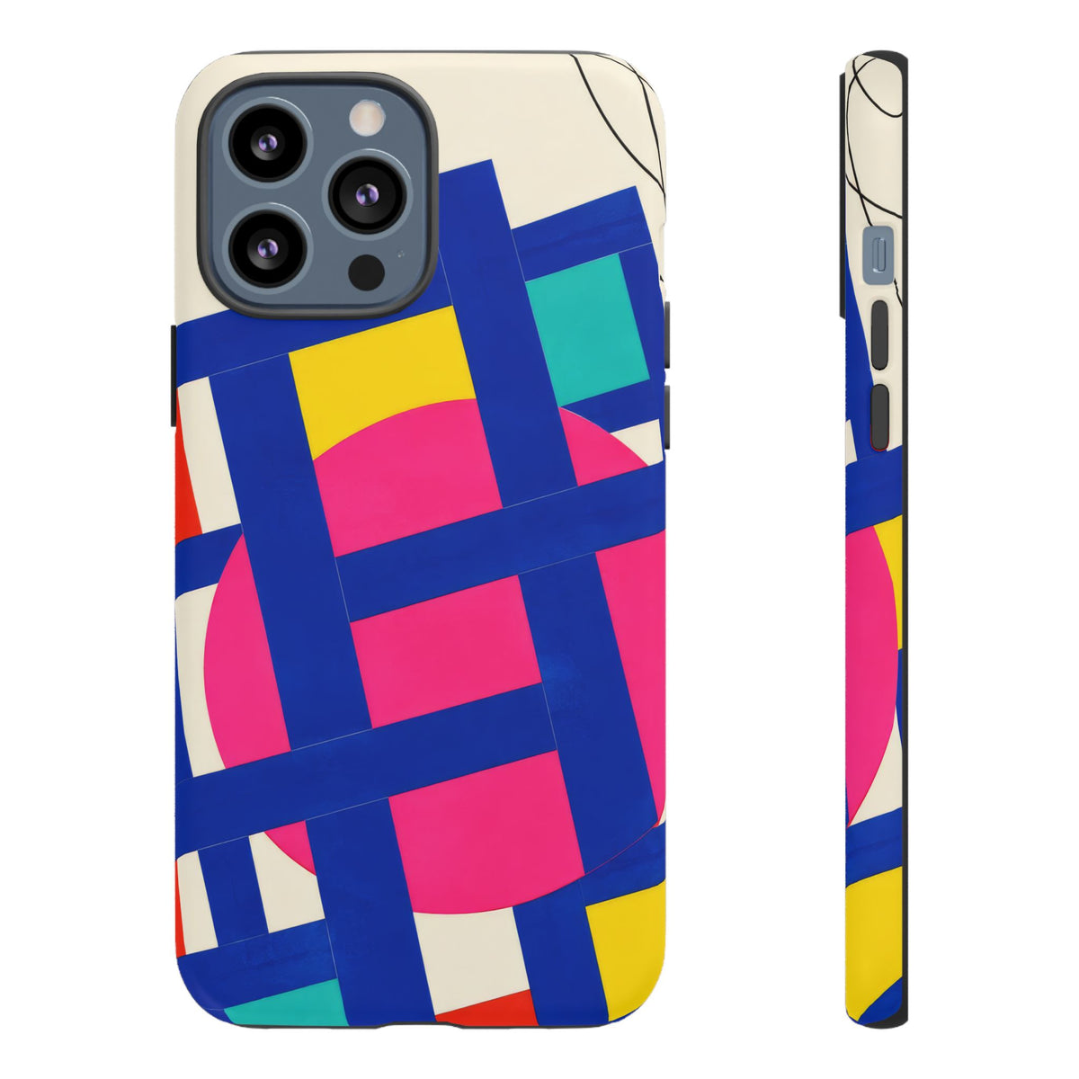 Chromatic Mischief iPhone Tough Case | Geometric Color Block Art