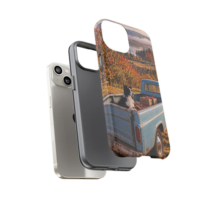 Blue Truck October iPhone Tough Case | border collie