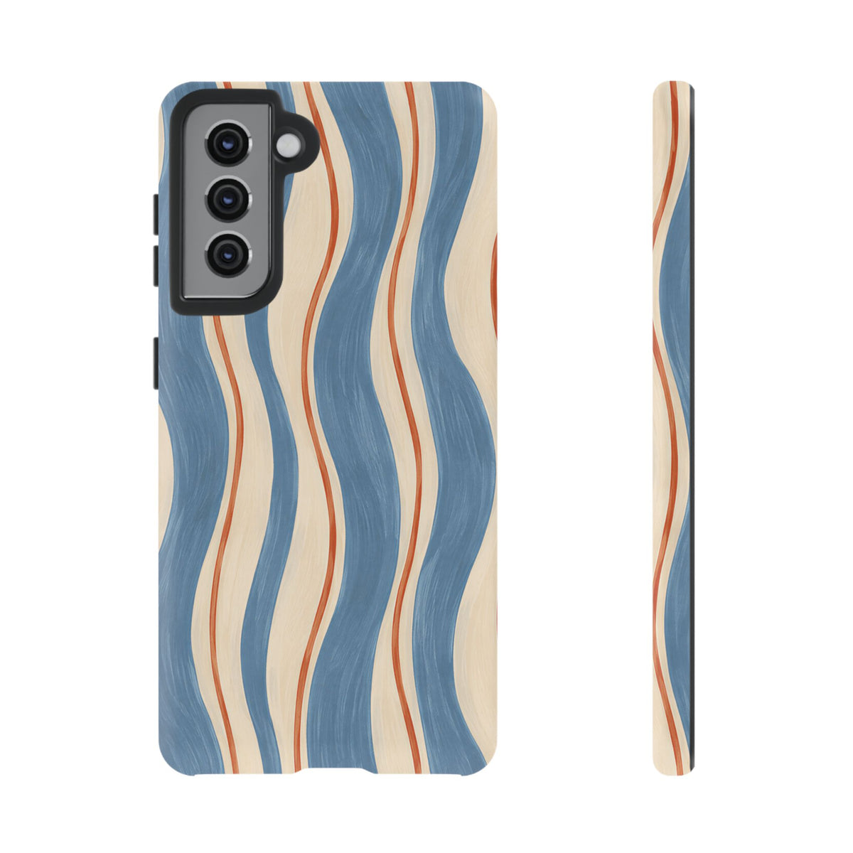 Blue Wavy Stripe Samsung Galaxy Tough Case | Riviera Ribbons