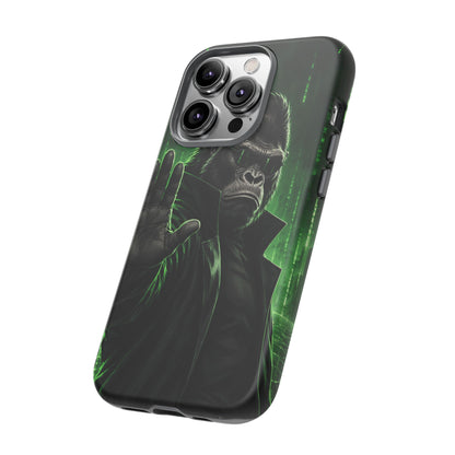 Cyberpunk Gorilla iPhone Tough Case | Neon Code Silverback