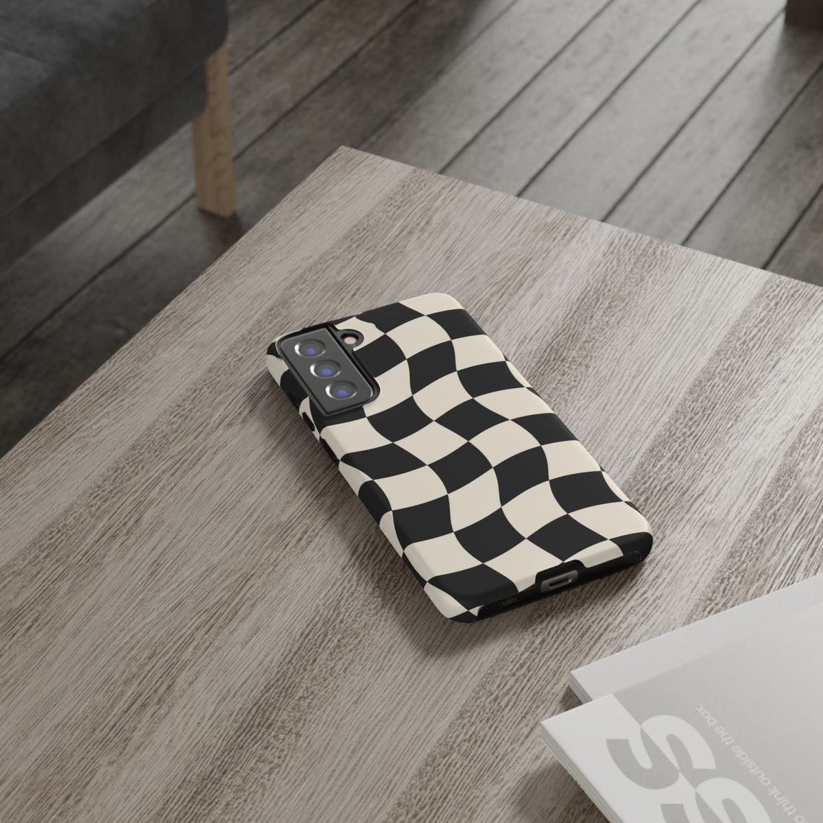 Liquid Check Samsung Galaxy Tough Case | Wavy Checkerboard