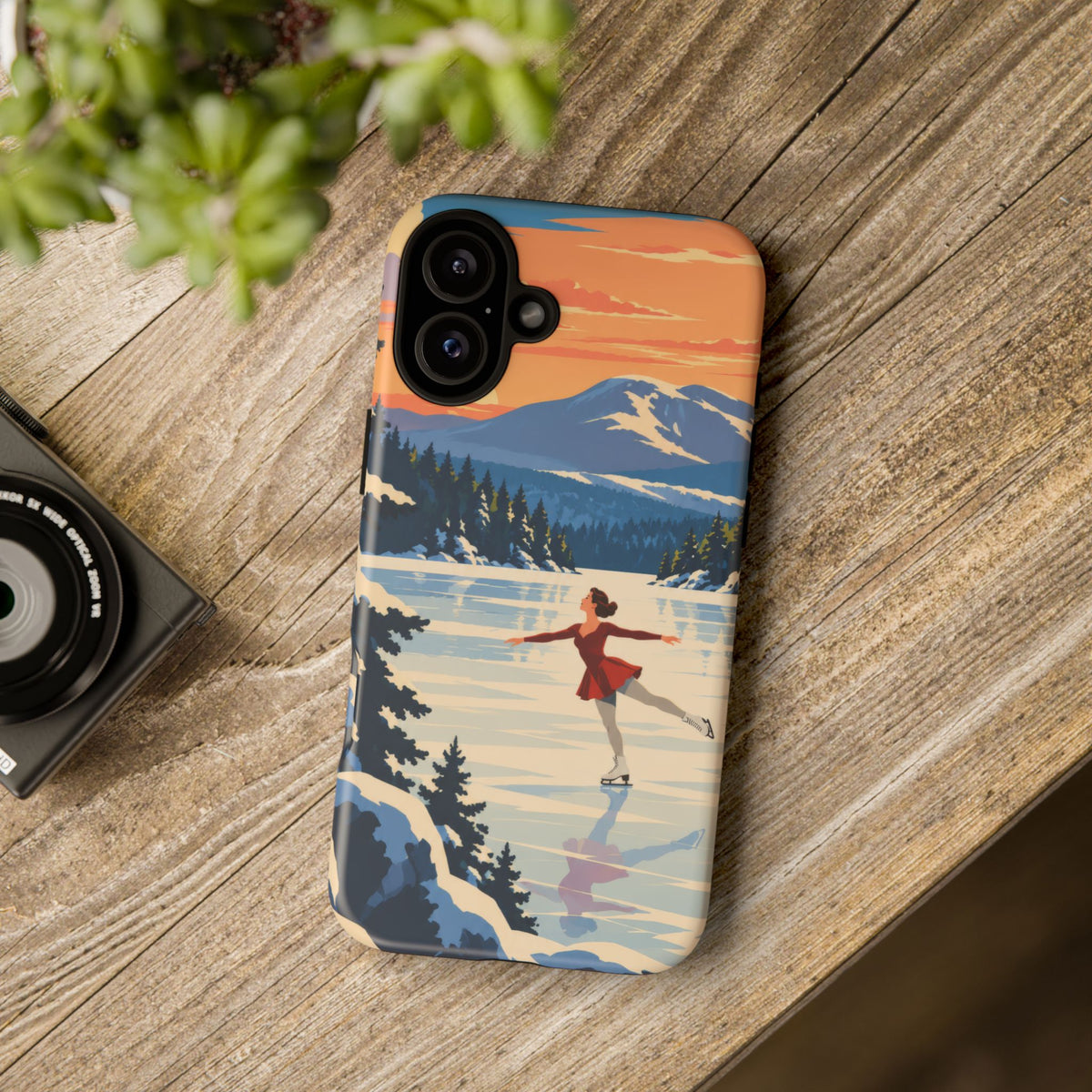 Lake Placid Skater — Winter Glide iPhone Tough Case