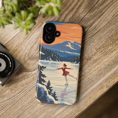 Lake Placid Skater — Winter Glide iPhone Tough Case