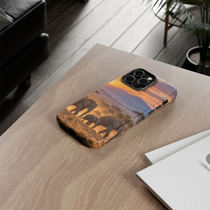 Elephants at First Light iPhone Tough Case | african elephants