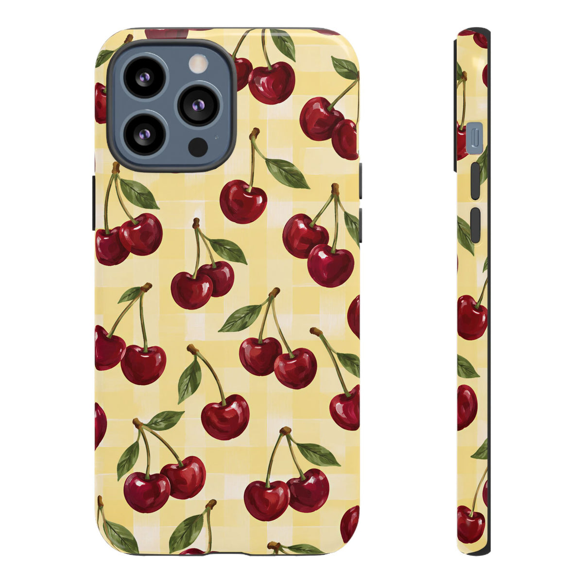 Cherry Gingham iPhone Tough Case | Cherry Picnic