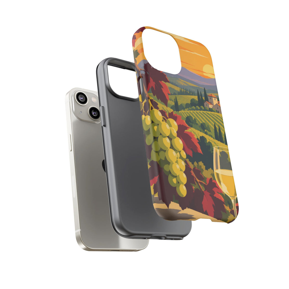 Wine & Grapes — Golden Vintage iPhone Tough Case | wine grapes