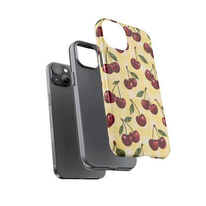 Cherry Gingham iPhone Tough Case | Cherry Picnic