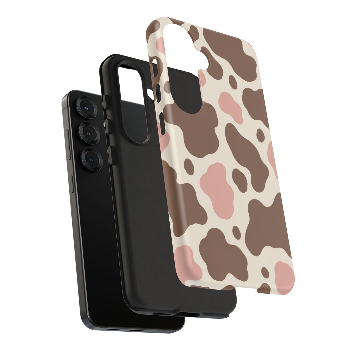 Mocha Blush Samsung Galaxy Tough Case | Brown & Pink Cow Print