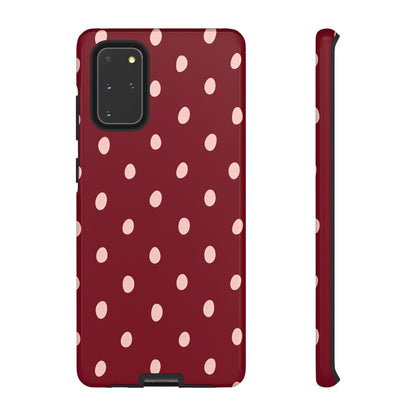 Burgundy Polka Dot Samsung Galaxy Tough Case | Mulberry Confetti
