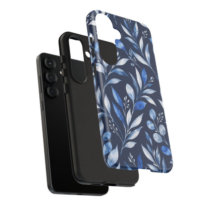 Blue Hour Botanical Samsung Galaxy Tough Case | Blue Botanical Leaf Pattern