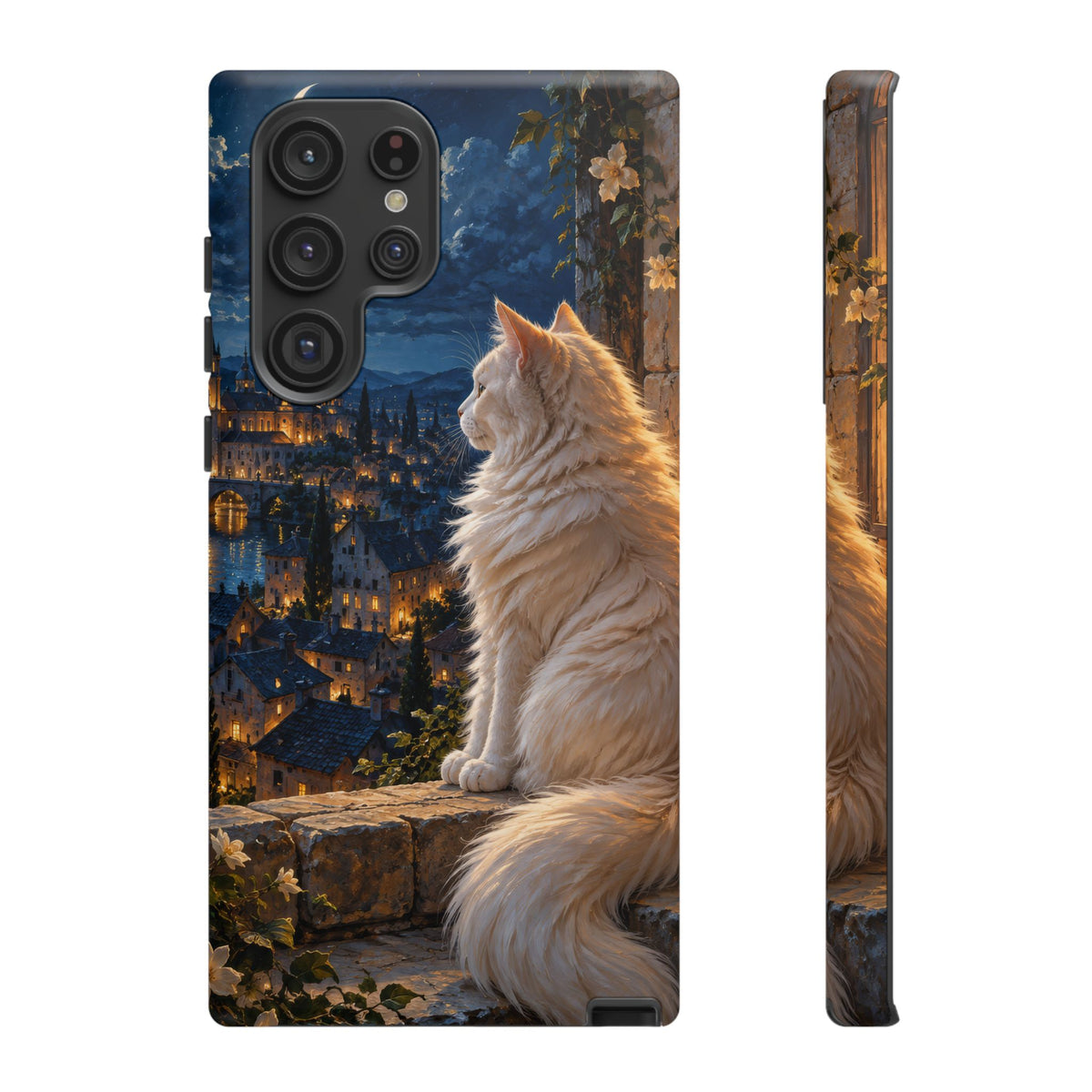 Moonlit Window Samsung Galaxy Tough Case | white cat