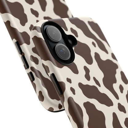 Cocoa Ranch iPhone Tough Case | Brown Cow Print