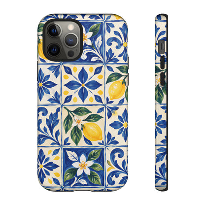 Blue Lemon Tile iPhone Tough Case | Azulejo Orchard