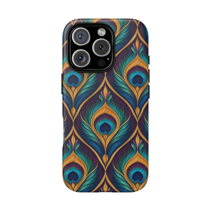 Peacock Nocturne iPhone Tough Case | art deco