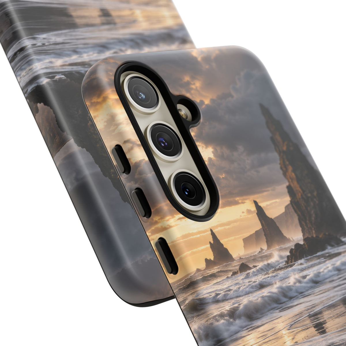 Black Sand and Silver Samsung Galaxy Tough Case | black sand beach