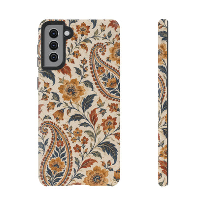 Saffron Heirloom Samsung Galaxy Tough Case | Floral Paisley on Ivory