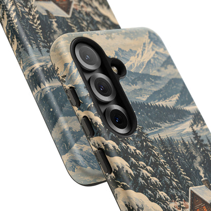 Vintage Winter Cabin Tough Phone Case