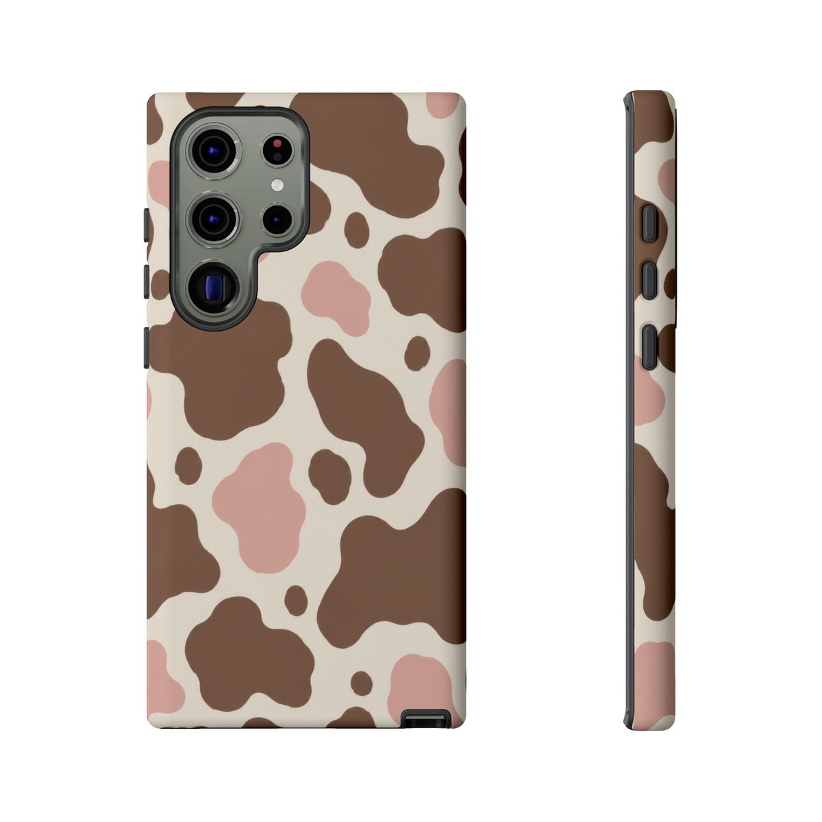 Mocha Blush Samsung Galaxy Tough Case | Brown & Pink Cow Print