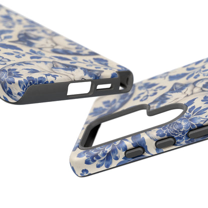 Porcelain Paws Samsung Galaxy Tough Case | blue cat pattern