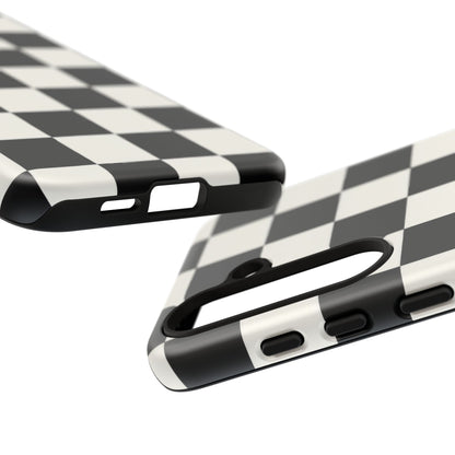 Classic Check Samsung Galaxy Tough Case | Black & White Checkerboard
