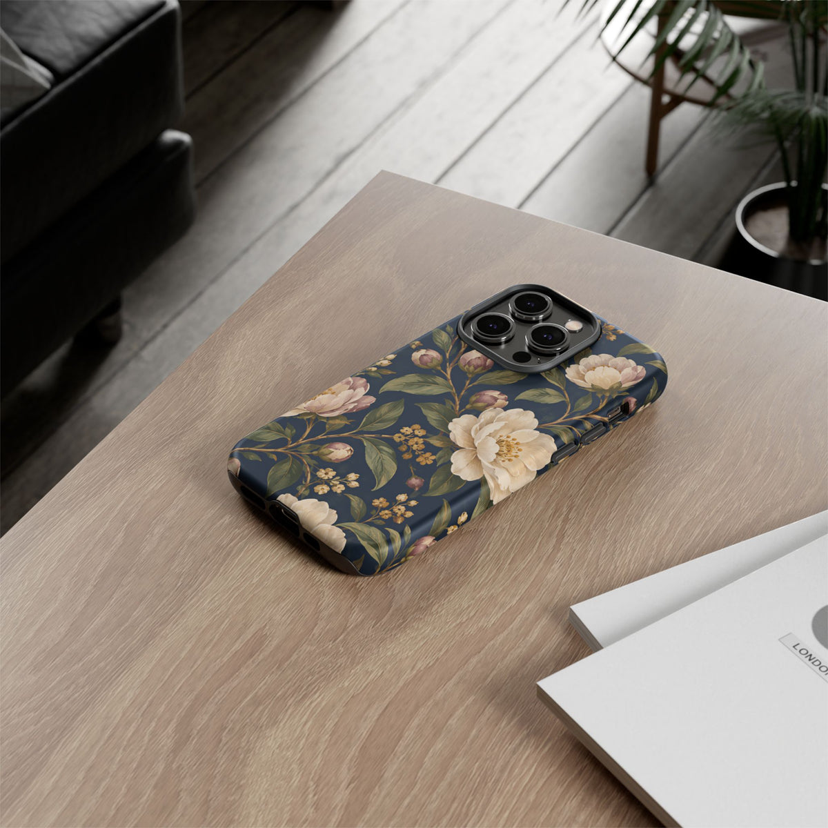 Dark Floral iPhone Tough Case | Midnight Camellia