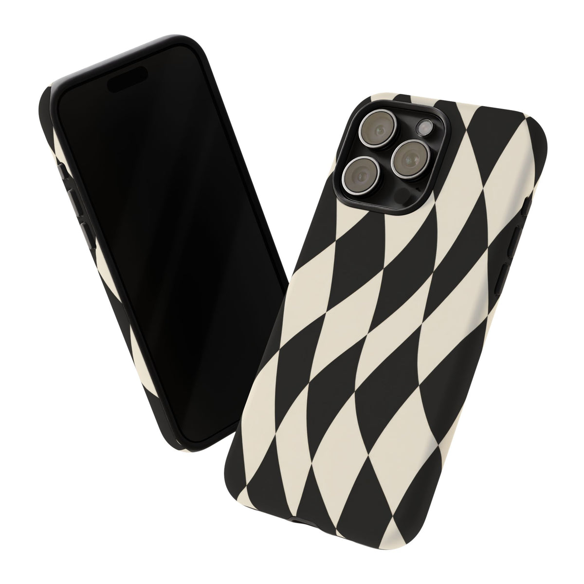 Harlequin Sway iPhone Tough Case | Black & White Harlequin