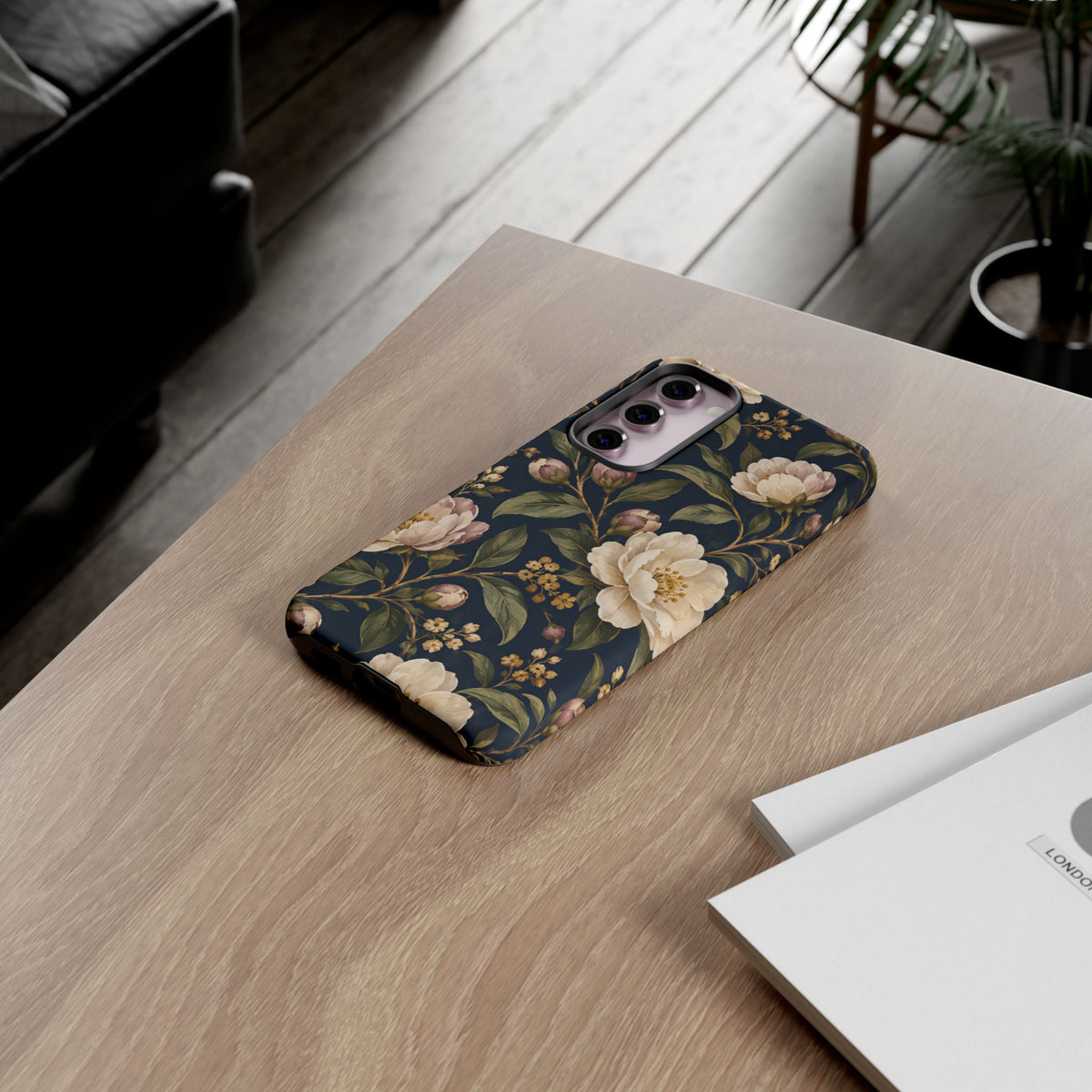 Dark Floral Samsung Galaxy Tough Case | Midnight Camellia