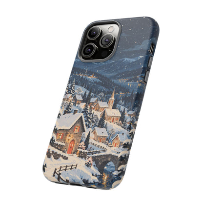 Snowfall on Juniper Lane iPhone Tough Case | christmas village