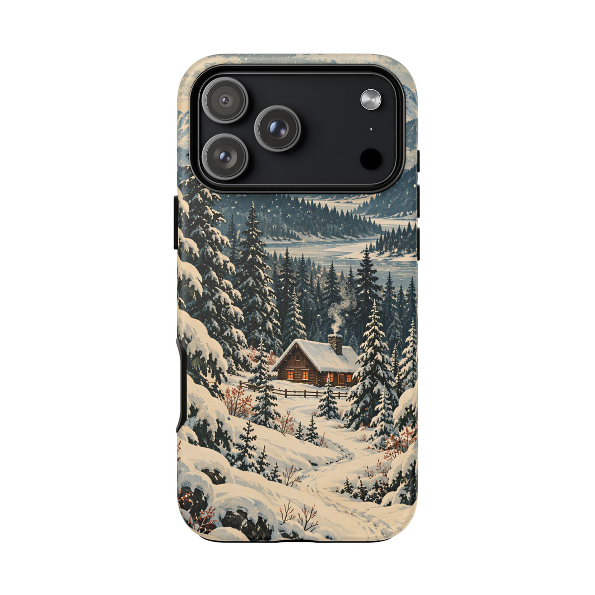 Vintage Winter Cabin Tough Phone Case