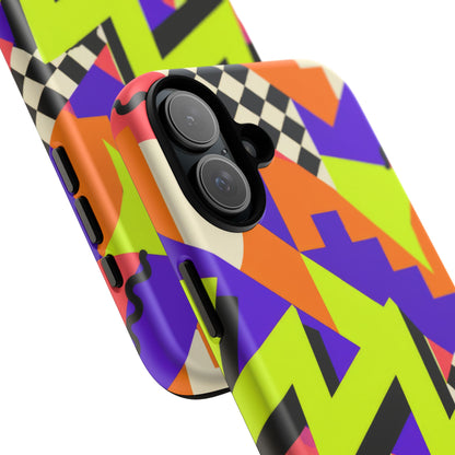 Acid Arcade iPhone Tough Case | Bright Retro Geometry