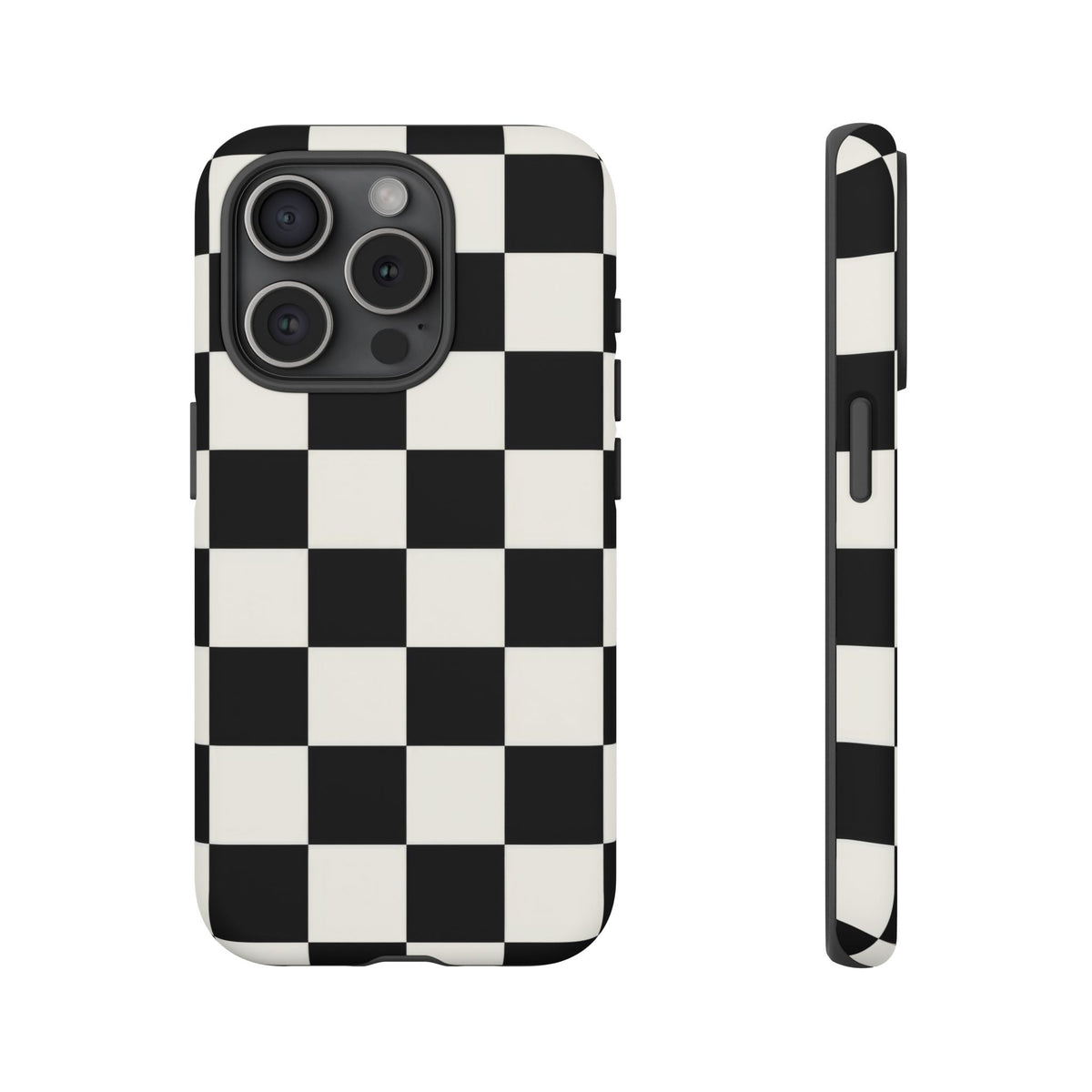 Classic Check iPhone Tough Case | Black & White Checkerboard