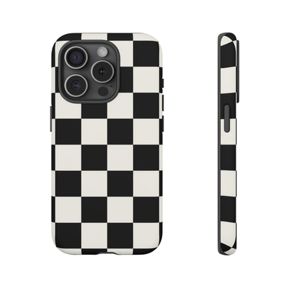 Classic Check iPhone Tough Case | Black & White Checkerboard