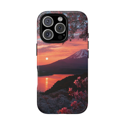 Fuji Moonlit Sakura iPhone Tough Phone Case
