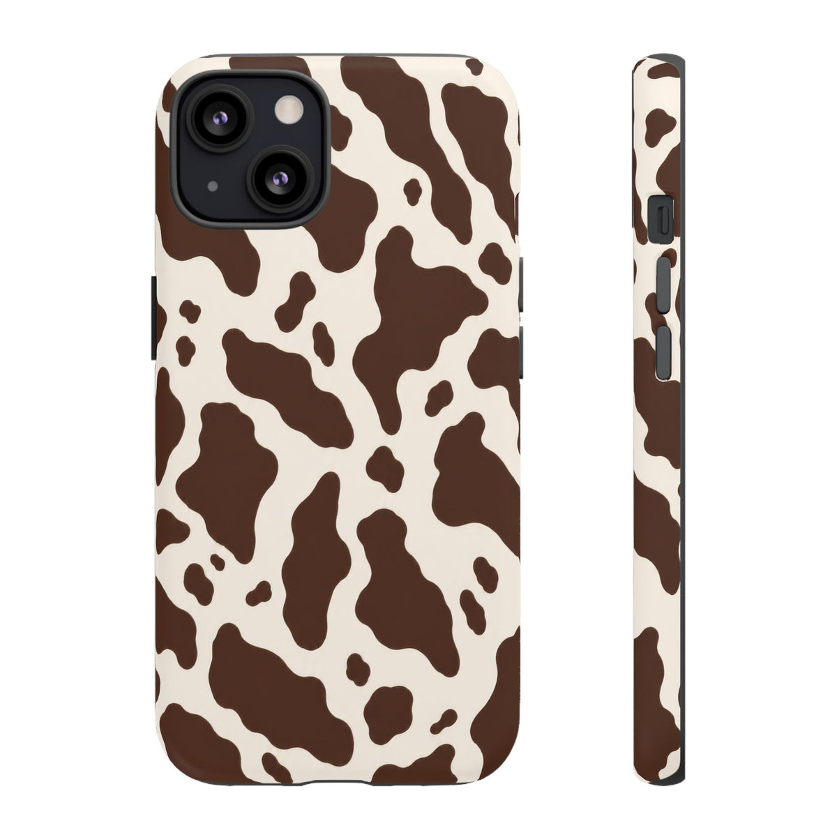 Cocoa Ranch iPhone Tough Case | Brown Cow Print