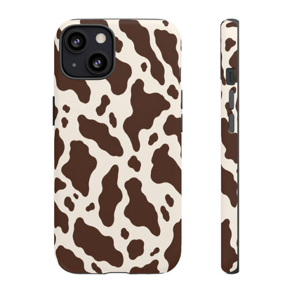 Cocoa Ranch iPhone Tough Case | Brown Cow Print